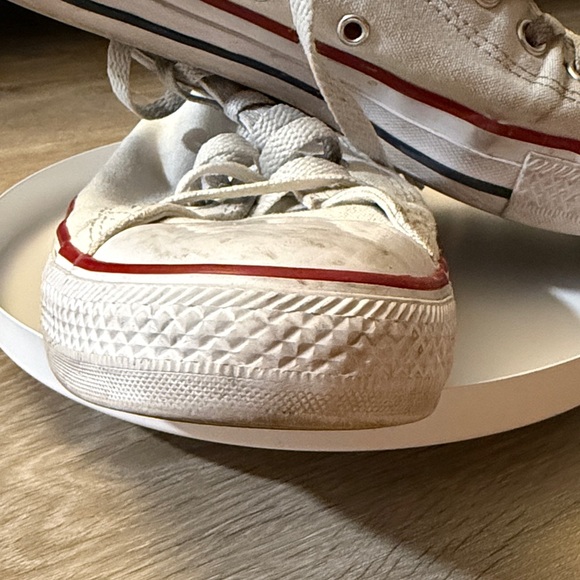 Converse High-Top Sneakers in White and Red - Picture 15 of 17